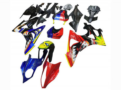 2009-2014 BMW S1000RR Red Blue Yellow Shark Fairing Kit