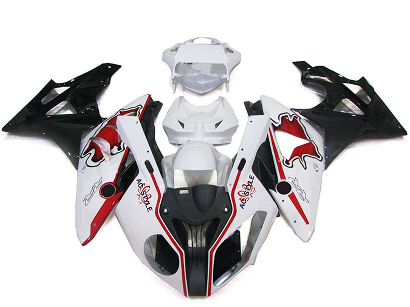 2009-2014 White Black Red BMW S1000RR Fairing Kit