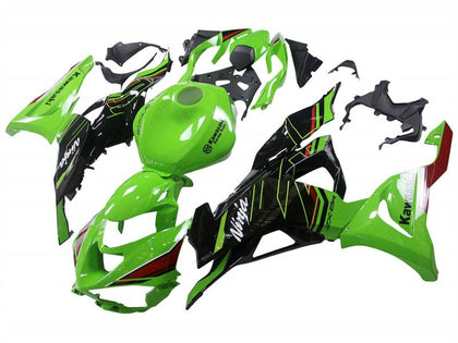 2023-2025 Kawasaki ZX-6R Black Green Fairing Kit