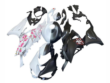 2023-2025 Kawasaki ZX-6R Black White with Flower Fairing Kit