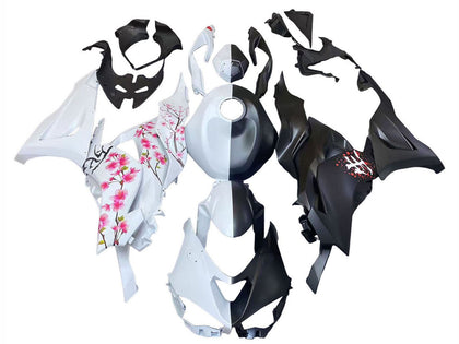 2023-2025 Kawasaki ZX-6R Black White with Flower Fairing Kit