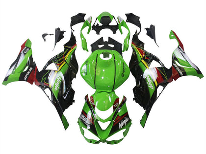 2023-2025 Kawasaki ZX-6R Black Green Red Ninja Dunlop Fairing Kit
