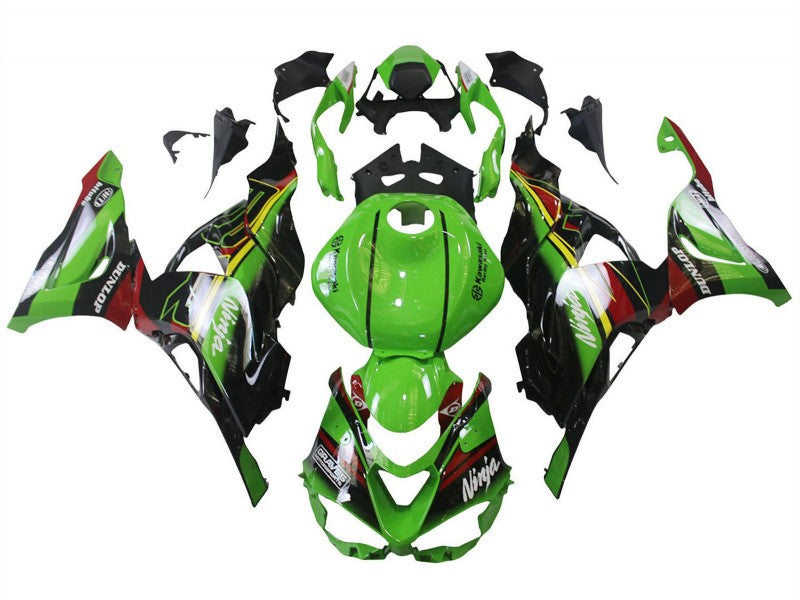 Purchase 2023-2025 Green Black Red Yellow Dunlop Kawasaki ZX6R Motorcycle Fairings UK