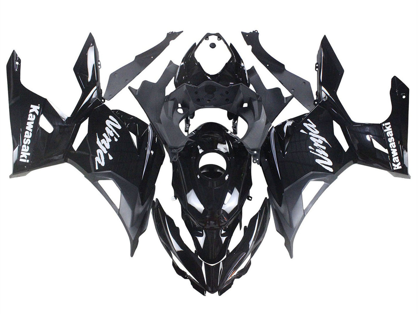 2018-2024 Black With White Logo Ninja Kawasaki Ninja 400 EX400 Fairing Kit