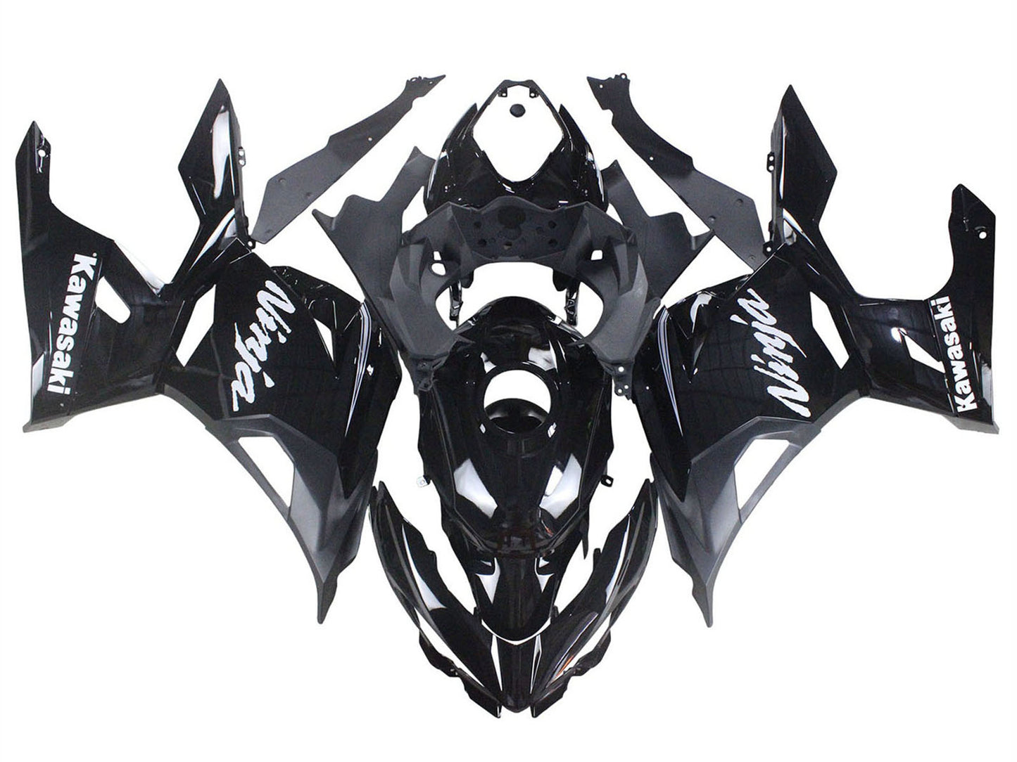 2018-2024 Black With White Logo Ninja Kawasaki Ninja 400 EX400 Fairing Kit