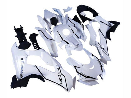 2021-2025 Kawasaki ZX-10R Glossy Black and White Fairing Kit