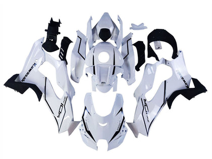 2021-2025 Kawasaki ZX-10R Glossy Black and White Fairing Kit