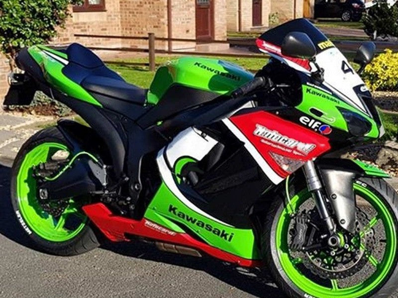 Purchase 2007-2008 Green Red Kawasaki ZX6R Motorcycle Fairings UK