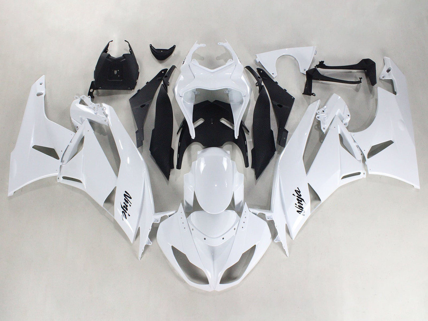 2009-2012 White Black Ninja Kawasaki ZX6R 636 Fairing Kit