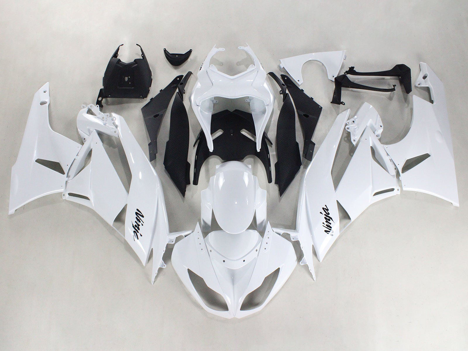 2009-2012 White Black Ninja Kawasaki ZX6R 636 Fairing Kit