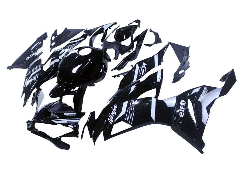 Purchase 2019-2022 Glossy Black White Kawasaki ZX6R Motorcycle Fairings UK