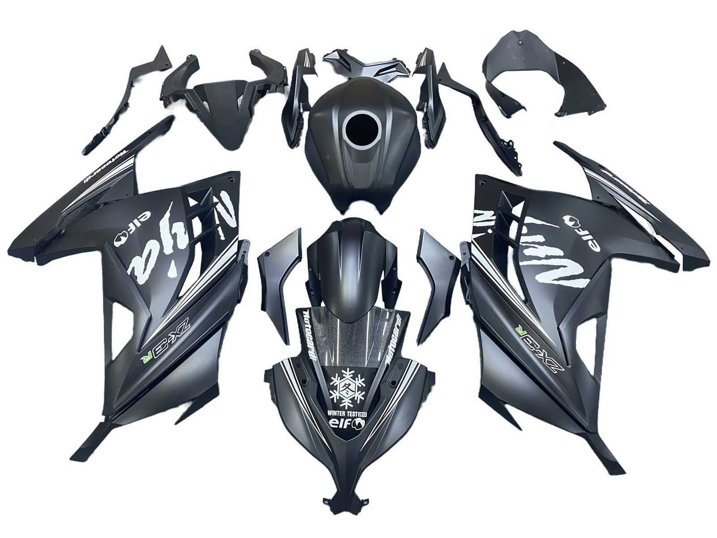 2013-2024 Matte Black Elf Kawasaki Ninja 300 EX300R Fairing Kit