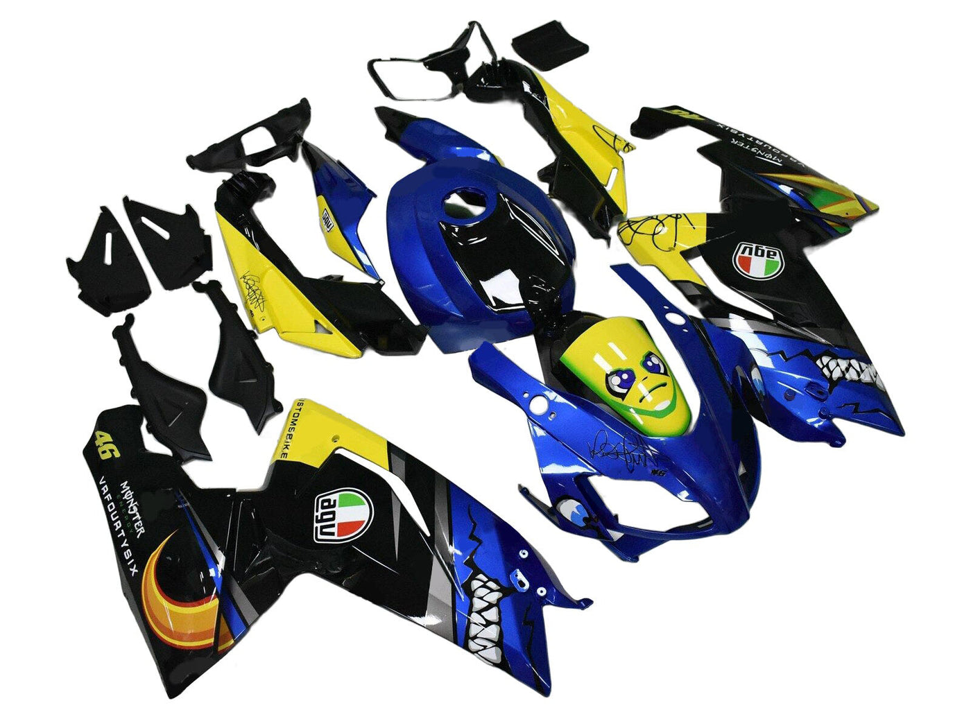 2006-2011 Blue Yellow Shark Aprilia RS125 Fairing Kit