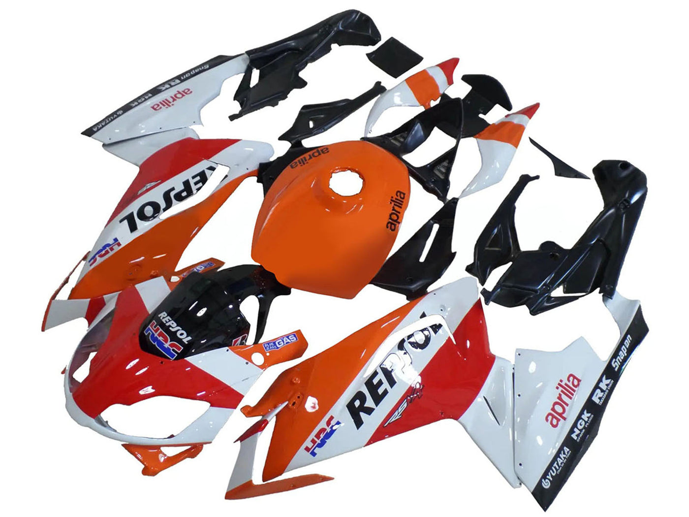 2006-2011 Orange White Red Repsol Aprilia RS125 Fairing Kit