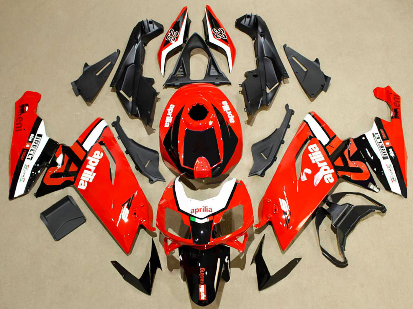 2006-2011 Black Red White Aprilia RS125 Fairing Kit