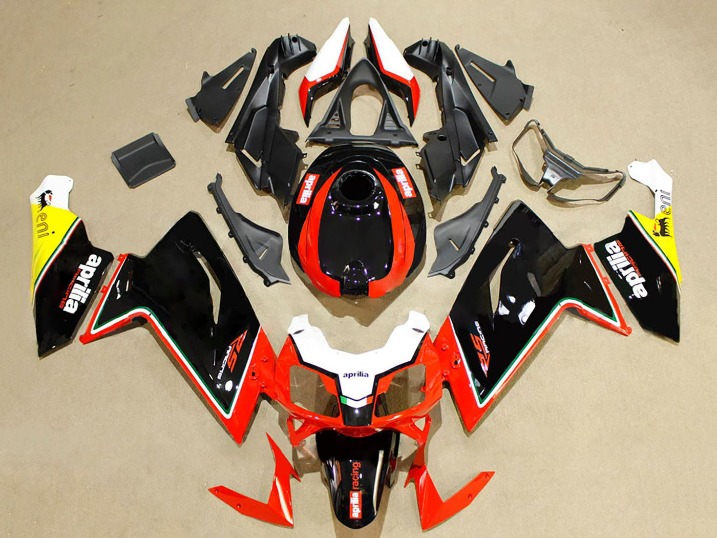 2006-2011 Red Black White Aprilia RS125 Fairing Kit