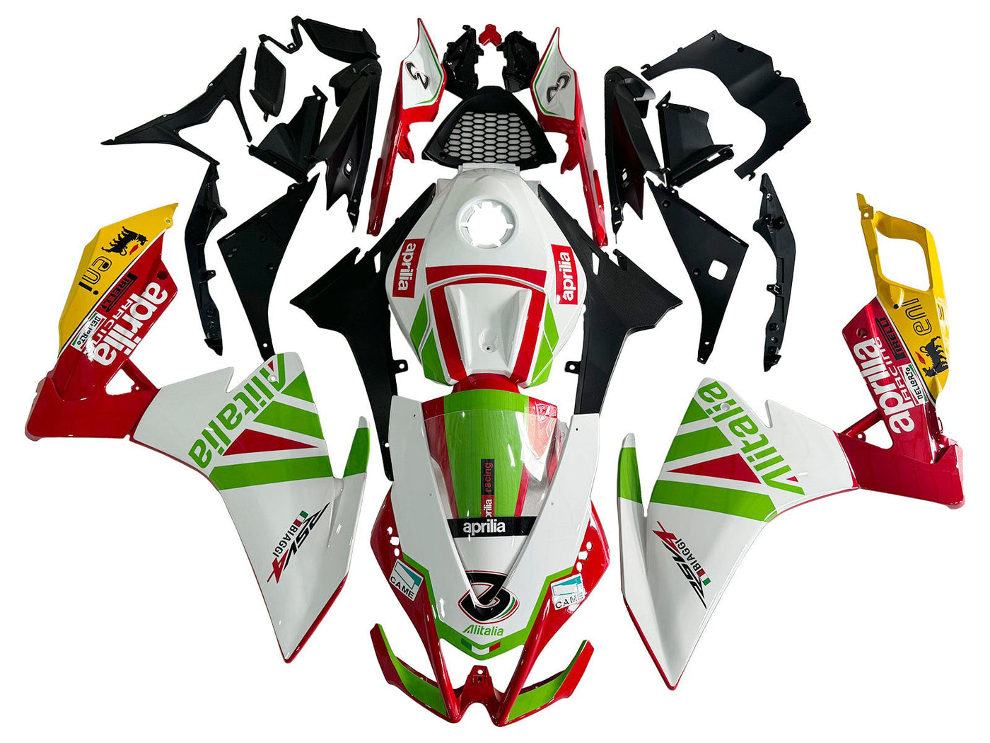 2012-2018 White Green Red Aprilia RS4 50 125 Fairing Kit