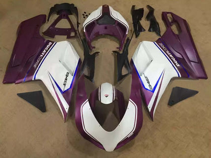 2007-2014 Ducati 1198 / 1098 / 848 Dark Purple White Fairing Kit