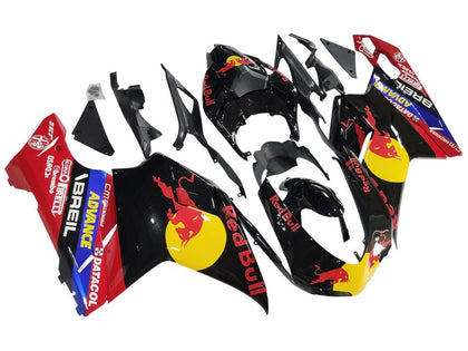 2007-2014 Ducati 1198 / 1098 / 848 Glossy Black Bull Red Bull Fairing Kit