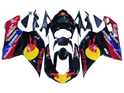 2007-2014 Ducati 1198 / 1098 / 848 Glossy Black Bull Red Bull Fairing Kit