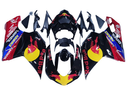 2007-2014 Ducati 1198 / 1098 / 848 Glossy Black Bull Red Bull Fairing Kit