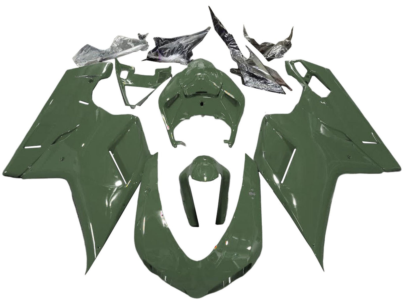 2007-2014 Glossy Dark Green Ducati 848 1098 1198 Fairing Kit