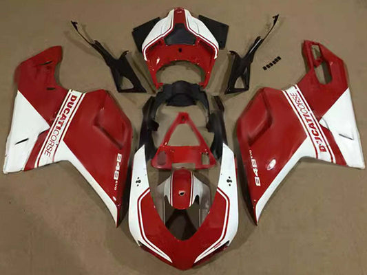 2007-2014 White Red Ducati Ducati 848 1098 1198 Fairing Kit