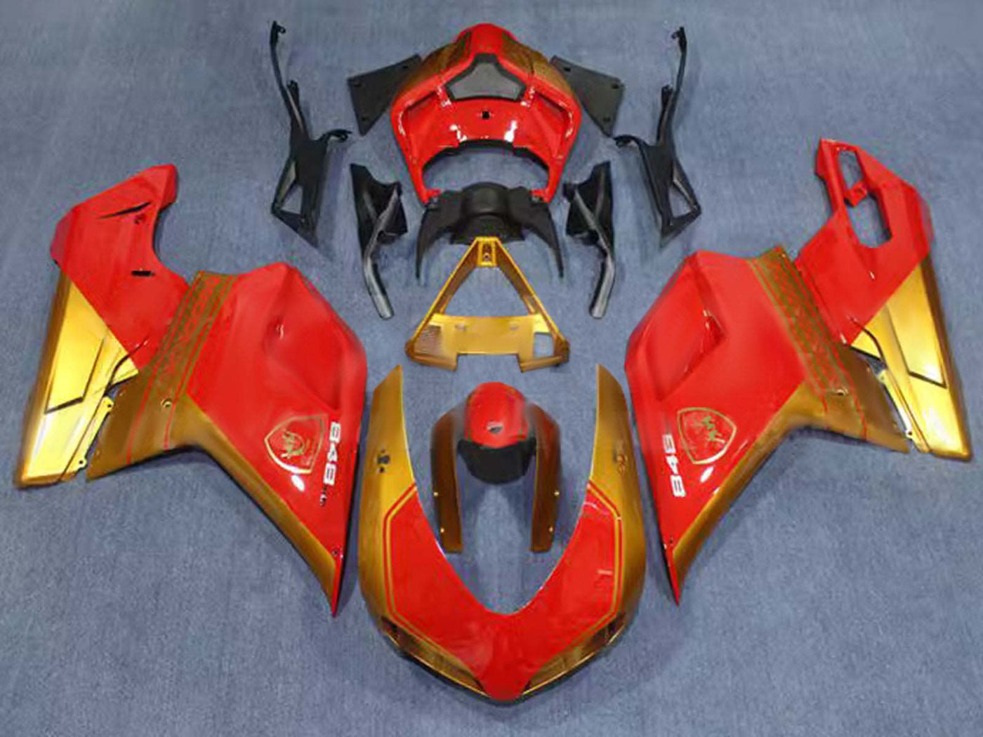 2007-2014 Red Gold Ducati 848 Motorcycle Fairings， Purchase 2007-2014 Red Gold Ducati 848 Motorcycle Fairings UK - UK