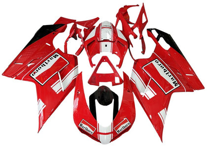 2007-2014 Ducati 1198 / 1098 / 848 White Red Fairing Kit
