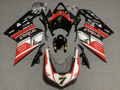 2007-2014 Ducati 1198 / 1098 / 848 Black White Red Fairing Kit