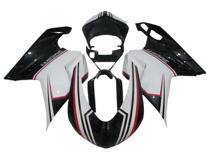 2007-2014 Ducati 1198 / 1098 / 848 Black White Fairing Kit