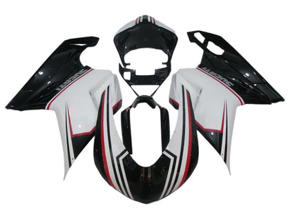 2007-2014 Ducati 1198 / 1098 / 848 Black White Fairing Kit