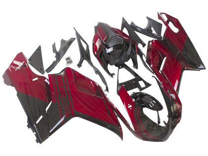 2007-2014 Ducati 1198 / 1098 / 848 Black Dark Red Fairing Kit