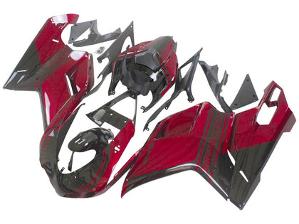 2007-2014 Ducati 1198 / 1098 / 848 Black Dark Red Fairing Kit