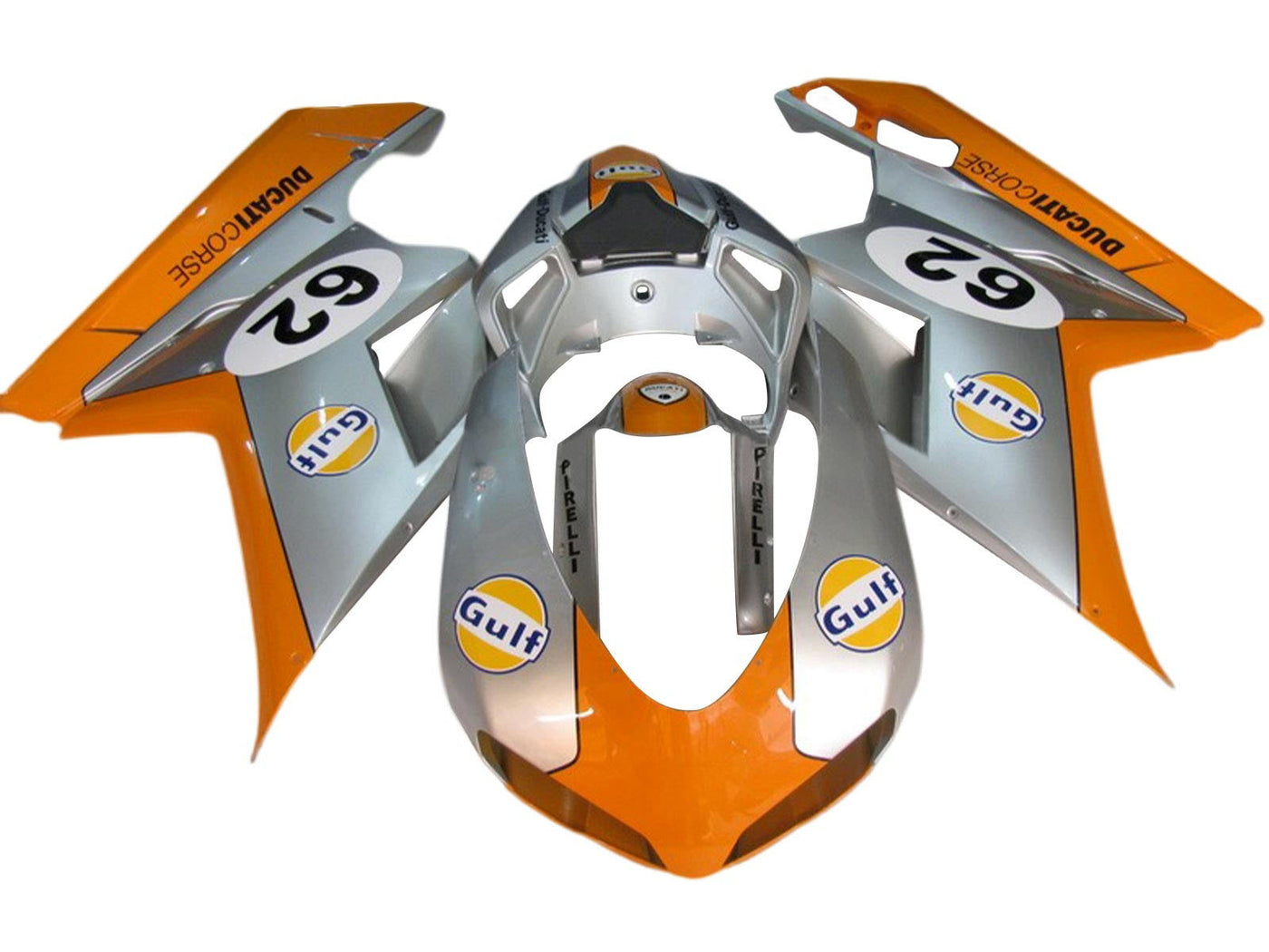 2007-2014 Orange Silver Gulf 62 Ducati 848 1098 1198 Fairing Kit