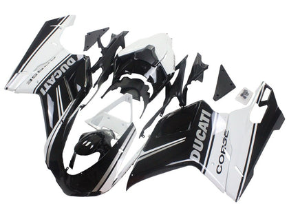 2007-2014 Ducati 1198 / 1098 / 848 Black White Fairing Kit