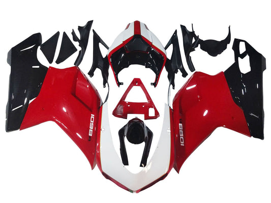 2007-2014 Black Red Ducati 848 1098 1198 Fairing Kit