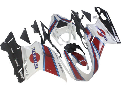 2007-2014 Ducati 1198 / 1098 / 848 White Red with Blue Line Martini Fairing Kit