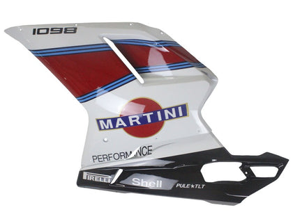 2007-2014 Ducati 1198 / 1098 / 848 White Red with Blue Line Martini Fairing Kit