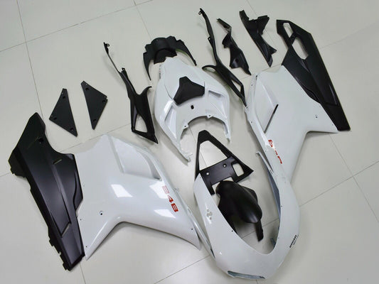 2007-2014 White Black Ducati 848 1098 1198 Fairing Kit