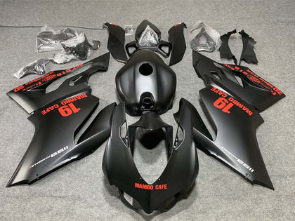 2011-2014 Ducati 899-Panigale / 1199-Panigale Matte Black with Red Logo Mambo Cafe 19 Panigale Fairing Kit