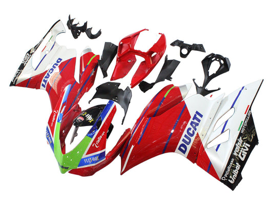 2011-2014 Red White With Blue Line Valsir Givi Ducati Panigale 899 1199 Fairing Kit