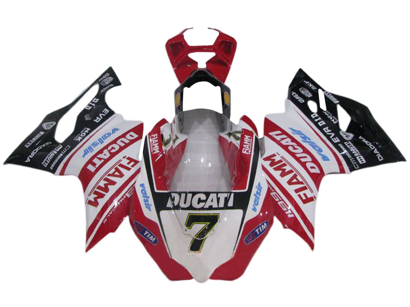 2011-2014 Red White Black Fiamm Valsir 7 Ducati Panigale 899 1199 Fairing Kit