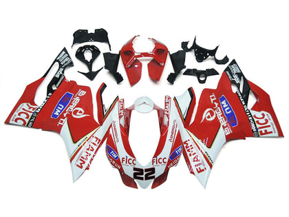 2011-2014 Ducati 899-Panigale / 1199-Panigale Red White Fiamm Ficc 22 Panigale Fairing Kit
