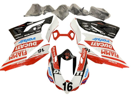 2011-2014 Ducati 899-Panigale / 1199-Panigale White Red Black Valsir Fiamm Ficc 16 Panigale Fairing Kit