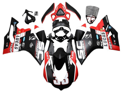 2015-2020 Ducati 959-Panigale / 1299-Panigale Black Red White Lucas 33 Fairing Kit