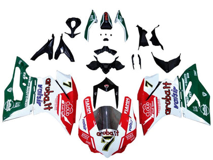 2015-2020 Ducati 959-Panigale / 1299-Panigale Red White Green Valsir Fiamm 7 Fairing Kit