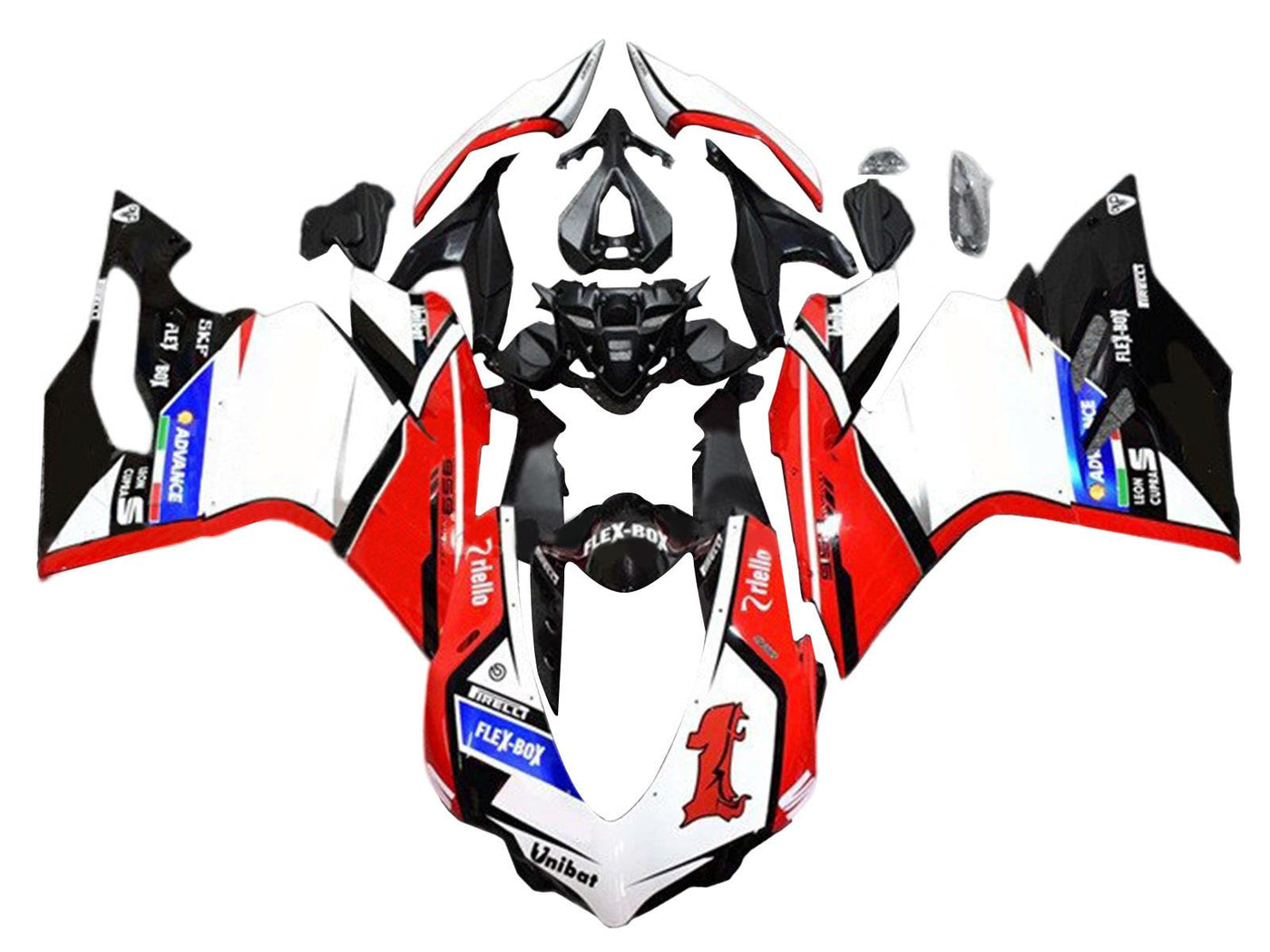 2015-2020 Red White Black Flex Box Ducati Ducati 959 1299 Fairing Kit