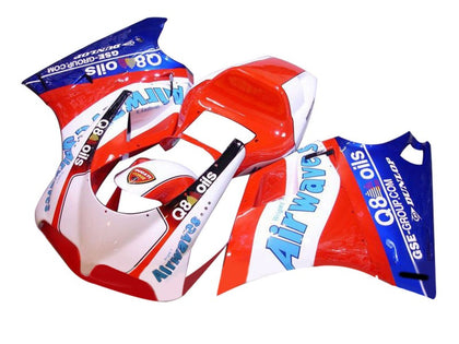 1993-2005 Ducati 998 / 996 / 916 / 748 Red White Blue Air Waves Fairing Kit