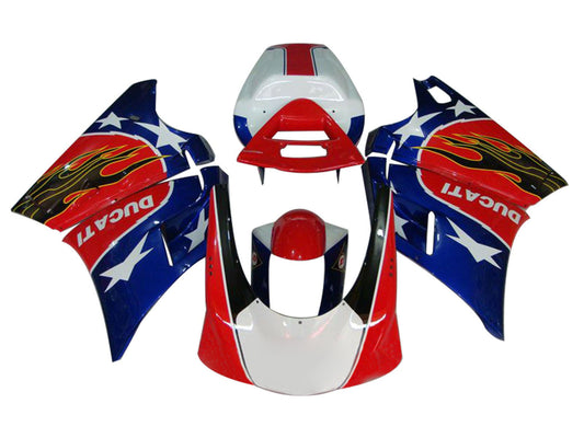 1993-2005 Red White Blue Ducati 748 916 996 998 Fairing Kit
